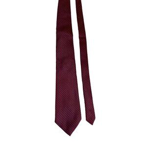 Vintage McCalls By Damon Mens Silk Tie Burgundy Polka Dot Dad Gift Corpcore